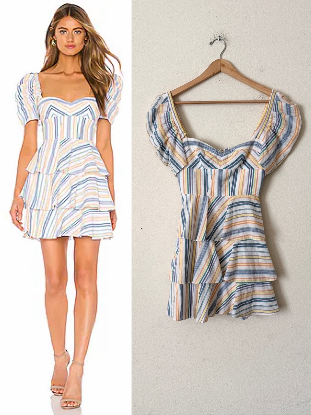 Amanda Uprichard SMALL Viceroy sweetheart neck striped mini dress